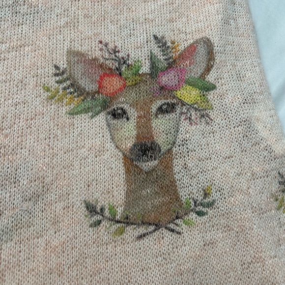 Judith March Women's Floral Deer Print Cardigan Sweater S Boho Pockets - Picture 9 of 14